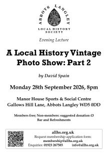 ALLHS lecture - 28-Sep-2026 A Vintage Picture Show Part 2